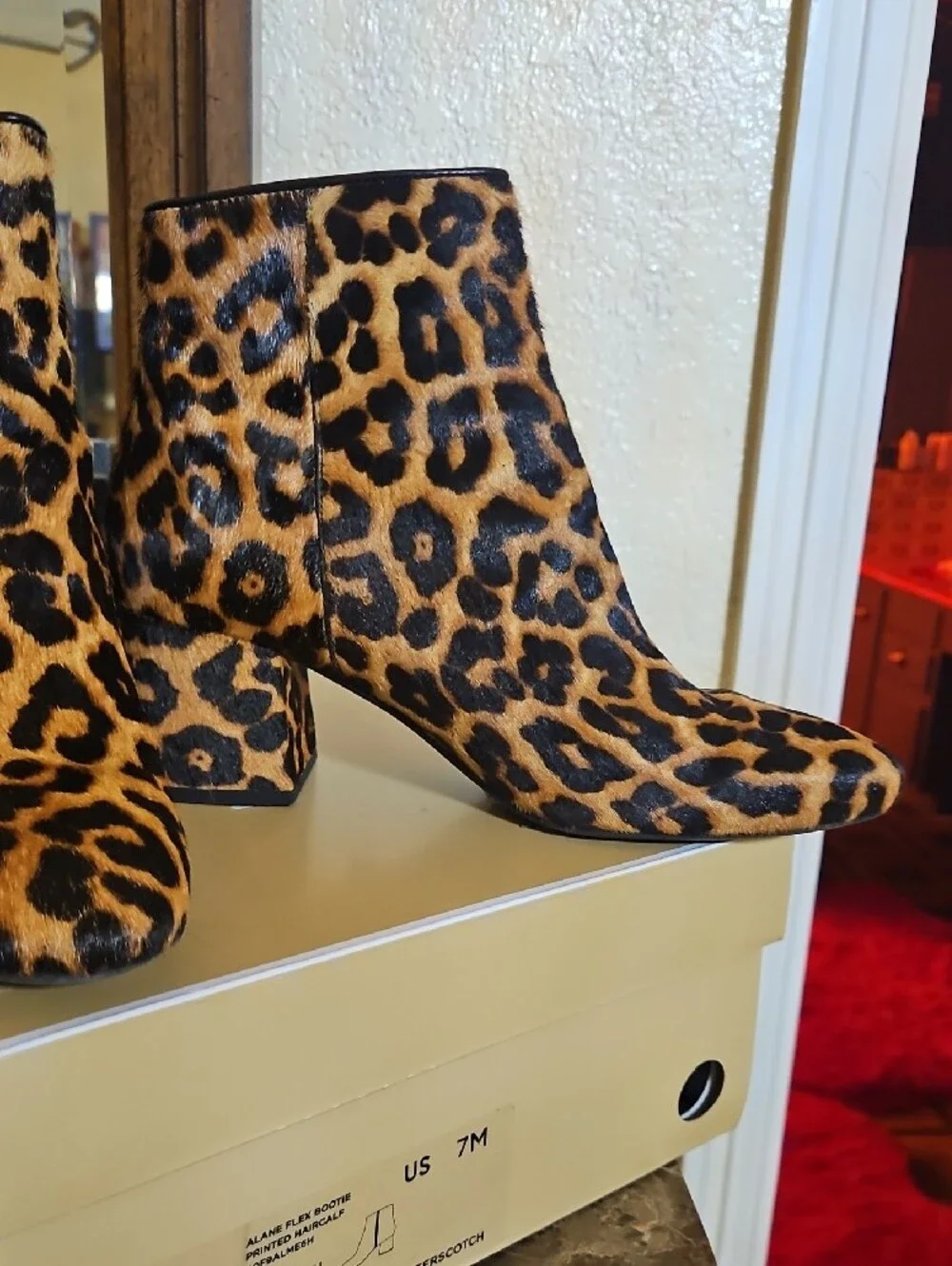 Michael Kors Leopard Print Ankle Booties in Tan and Black
